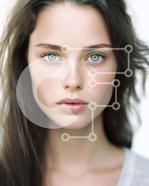 Intra Συλλεκτικό Ξύλινο Παζλ Plywood  4mm - Σοβαρή νεαρή γυναίκα με καστανά μαλλιά και μπλε μάτια Σε Ξύλινο Κουτί - Διαστάσεις Puzzle: 10x10 cm – 25 κομμάτια