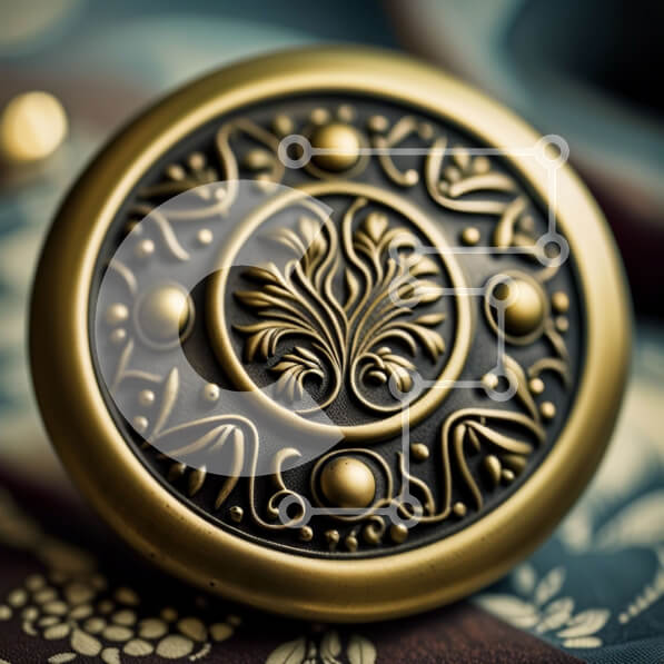 Intra Συλλεκτικό Ξύλινο Παζλ Plywood  4mm - Όμορφο ορειχάλκινο πόμολο πόρτας με περίπλοκο φλοράλ σχέδιο Σε Ξύλινο Κουτί - Διαστάσεις: 10x10 cm – 25 κομμάτια