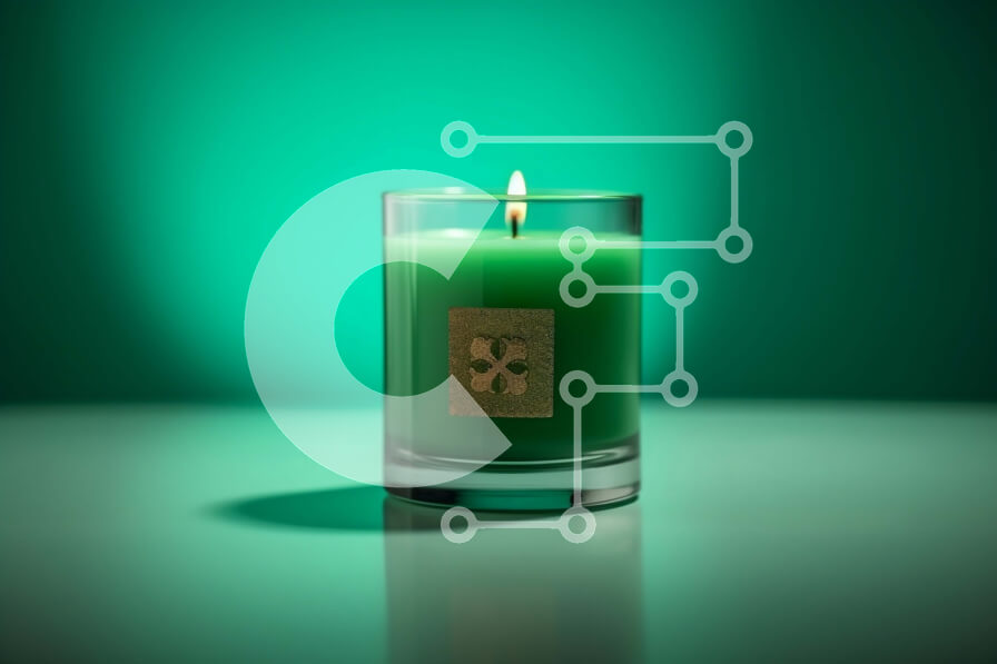 Intra Συλλεκτικό Ξύλινο Παζλ Plywood  4mm - Πράσινο κερί στο τραπέζι με έντονο φως - Φωτογραφία Αρχείου Σε Ξύλινο Κουτί - Διαστάσεις: 10x10 cm – 25 κομμάτια