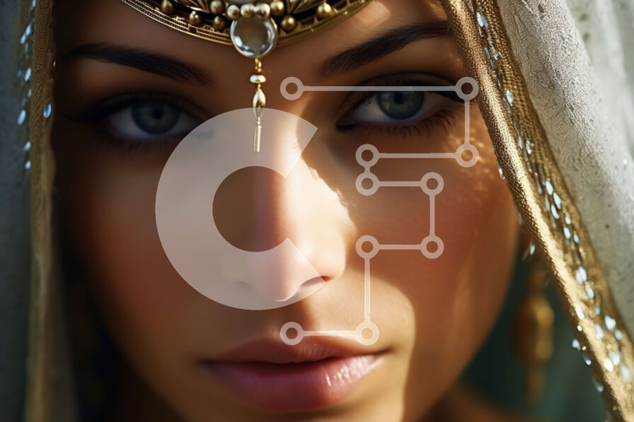 Intra Συλλεκτικό Ξύλινο Παζλ Plywood  4mm - Όμορφο πορτρέτο μιας παραδοσιακής Ινδής γυναίκας Σε Ξύλινο Κουτί - Διαστάσεις Puzzle: 10x10 cm – 25 κομμάτια