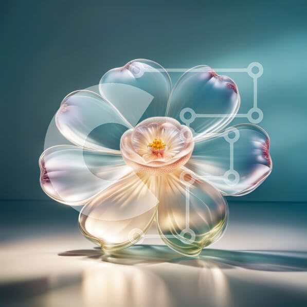 Σετ των 2 Intra Συλλεκτικό Ξύλινο Παζλ Plywood  4mm - Εκπληκτικό γυάλινο λουλούδι με ευαίσθητα χρωματιστά πέταλα Σε Ξύλινο Κουτί - Διαστάσεις: 10x10 cm – 25 κομμάτια