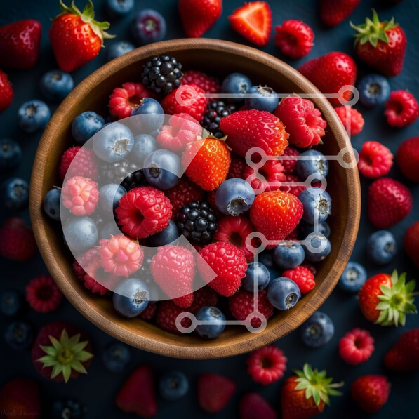 Σετ των 2 Intra Συλλεκτικό Ξύλινο Παζλ Plywood  4mm - Νόστιμο μπολ με φρέσκα μούρα Σε Ξύλινο Κουτί - Διαστάσεις: 10x10 cm – 25 κομμάτια