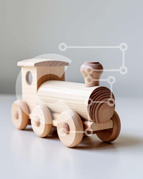 Intra Συλλεκτικό Ξύλινο Παζλ Plywood  4mm - Αξιολάτρευτο ξύλινο τρένο παιχνιδιών σε ένα παιχνιδιάρικο τραπέζι Σε Ξύλινο Κουτί - Διαστάσεις: 10x10 cm – 25 κομμάτια