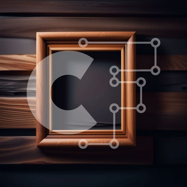 Intra Συλλεκτικό Ξύλινο Παζλ Plywood  4mm - Μινιμαλιστικό ξύλινο πλαίσιο σε σκοτεινό τοίχο Σε Ξύλινο Κουτί - Διαστάσεις Puzzle: 10x10 cm – 25 κομμάτια