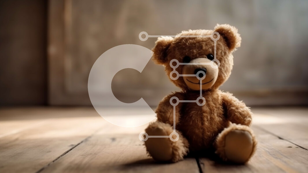 Intra Συλλεκτικό Ξύλινο Παζλ Plywood  4mm - Χαριτωμένη εικόνα ενός καφέ αρκουδάκι που κάθεται σε ένα ξύλινο πάτωμα Σε Ξύλινο Κουτί - Διαστάσεις: 10x10 cm – 25 κομμάτια