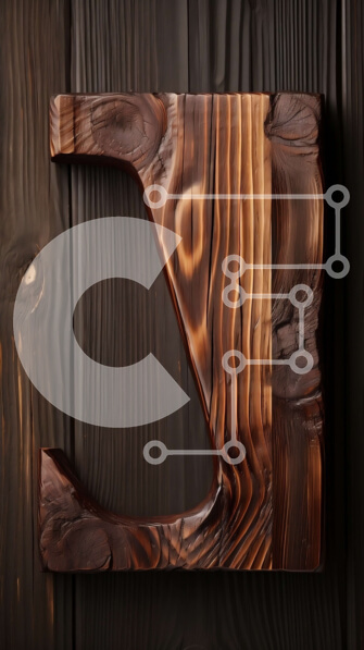 Intra Συλλεκτικό Ξύλινο Παζλ Plywood  4mm - Ρουστίκ ξύλινο γράμμα "L" σε σκούρο ξύλινο φόντο Σε Ξύλινο Κουτί - Διαστάσεις: 10x10 cm – 25 κομμάτια