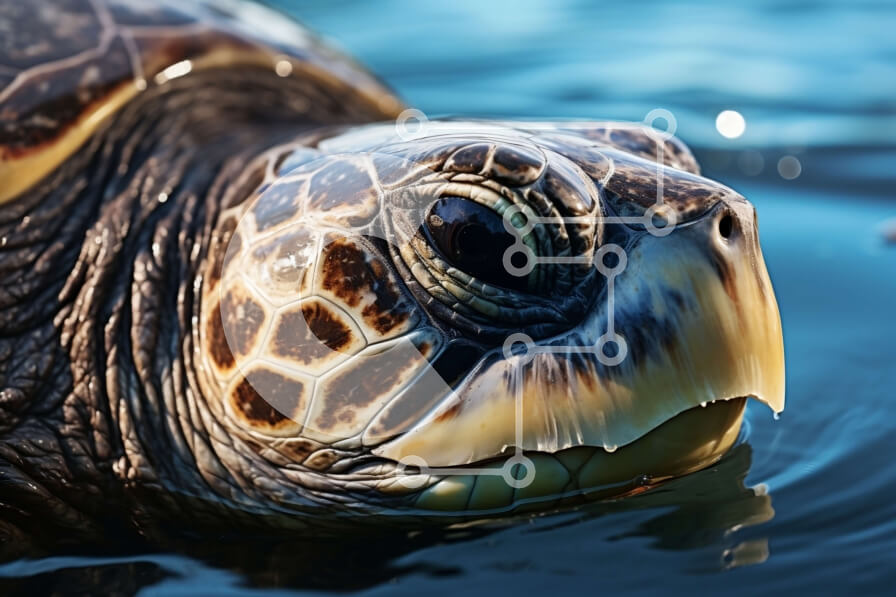 Intra Συλλεκτικό Ξύλινο Παζλ Plywood  4mm - Όμορφη εικόνα μιας θαλάσσιας χελώνας στον ωκεανό Σε Ξύλινο Κουτί - Διαστάσεις: 10x10 cm – 25 κομμάτια