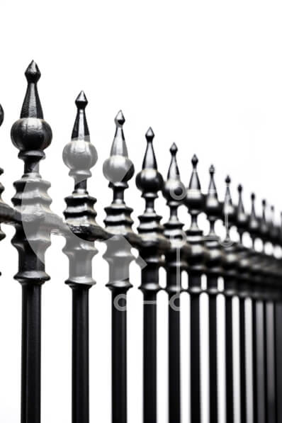 Intra Συλλεκτικό Ξύλινο Παζλ Plywood  4mm - Λεπτομερής εικόνα ενός φράχτη από σφυρήλατο σίδερο με αιχμηρές αιχμές Σε Ξύλινο Κουτί - Διαστάσεις: 10x10 cm – 25 κομμάτια