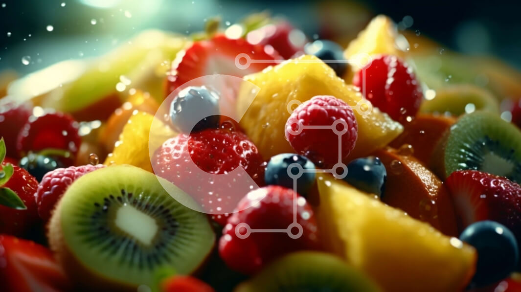 Σετ των 2 Intra Συλλεκτικό Ξύλινο Παζλ Plywood  4mm - Μπολ φρέσκων φρούτων με φράουλες, ακτινίδια και βατόμουρα Σε Ξύλινο Κουτί - Διαστάσεις: 10x10 cm – 25 κομμάτια