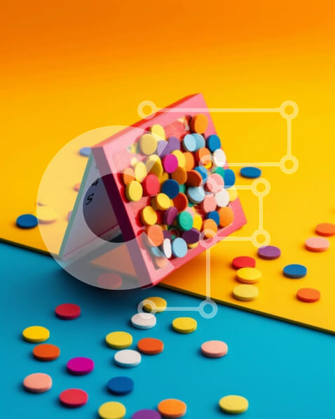 Intra Συλλεκτικό Ξύλινο Παζλ Plywood  4mm - Ζωντανή εικόνα διαφόρων σχημάτων και χρωμάτων Σε Ξύλινο Κουτί - Διαστάσεις Puzzle: 10x10 cm – 25 κομμάτια