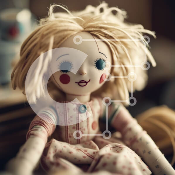 Intra Συλλεκτικό Ξύλινο Παζλ Plywood  4mm - Αξιολάτρευτη ξανθιά κούκλα σε ροζ φόρεμα με σετ τσαγιού Σε Ξύλινο Κουτί - Διαστάσεις: 10x10 cm – 25 κομμάτια