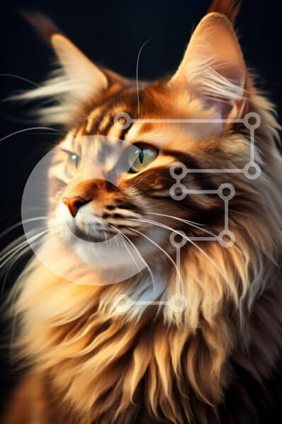 Σετ των 2 Intra Συλλεκτικό Ξύλινο Παζλ Plywood  4mm - Σοβαρή και συγκεντρωμένη γάτα που κοιτάζει την απόσταση Σε Ξύλινο Κουτί - Διαστάσεις: 10x10 cm – 25 κομμάτια