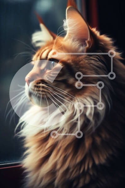 Σετ των 2 Intra Συλλεκτικό Ξύλινο Παζλ Plywood  4mm - Αξιολάτρευτη εικόνα μιας αφράτης πορτοκαλί γάτας που κρυφοκοιτάζει έξω από ένα παράθυρο Σε Ξύλινο Κουτί - Διαστάσεις: 10x10 cm – 25 κομμάτια