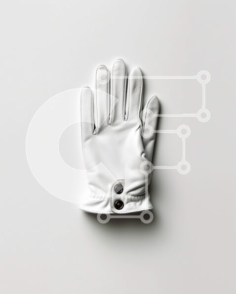 Intra Συλλεκτικό Ξύλινο Παζλ Plywood  4mm - Κομψό λευκό δερμάτινο γάντι με λεπτομέρεια με κουμπί Σε Ξύλινο Κουτί - Διαστάσεις Puzzle: 10x10 cm – 25 κομμάτια