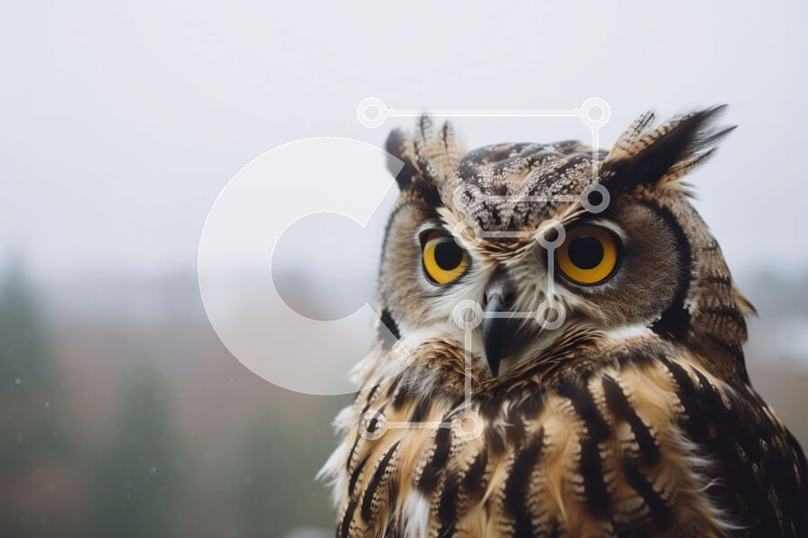 Σετ των 2 Intra Συλλεκτικό Ξύλινο Παζλ Plywood  4mm - Όμορφη κουκουβάγια που κάθεται μπροστά από ένα παράθυρο Σε Ξύλινο Κουτί - Διαστάσεις: 10x10 cm – 25 κομμάτια