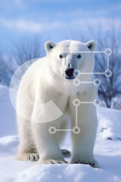 Σετ των 2 Intra Συλλεκτικό Ξύλινο Παζλ Plywood  4mm - Εκπληκτική εικόνα μιας λευκής πολικής αρκούδας στη χιονισμένη πεδιάδα Σε Ξύλινο Κουτί - Διαστάσεις: 10x10 cm – 25 κομμάτια