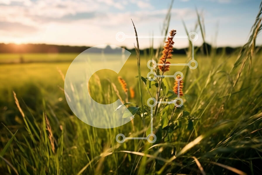 Intra Συλλεκτικό Ξύλινο Παζλ Plywood  4mm - Εκπληκτική θέα στο ηλιοβασίλεμα ενός χωραφιού με πράσινο γρασίδι Σε Ξύλινο Κουτί - Διαστάσεις: 10x10 cm – 25 κομμάτια