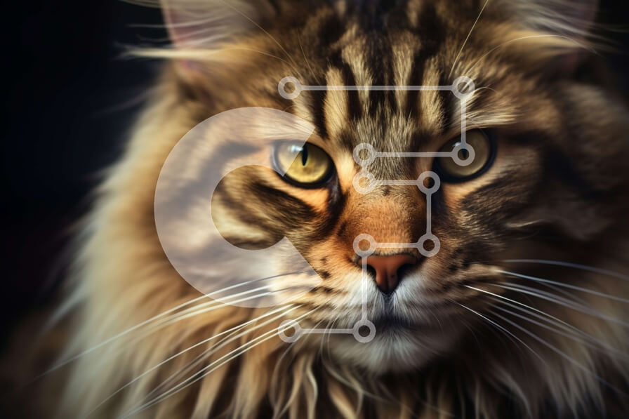 Σετ των 2 Intra Συλλεκτικό Ξύλινο Παζλ Plywood  4mm - Εκπληκτική κινηματογράφηση σε πρώτο πλάνο μιας χνουδωτής γάτας με λαμπερά πράσινα μάτια Σε Ξύλινο Κουτί - Διαστάσεις: 10x10 cm – 25 κομμάτια