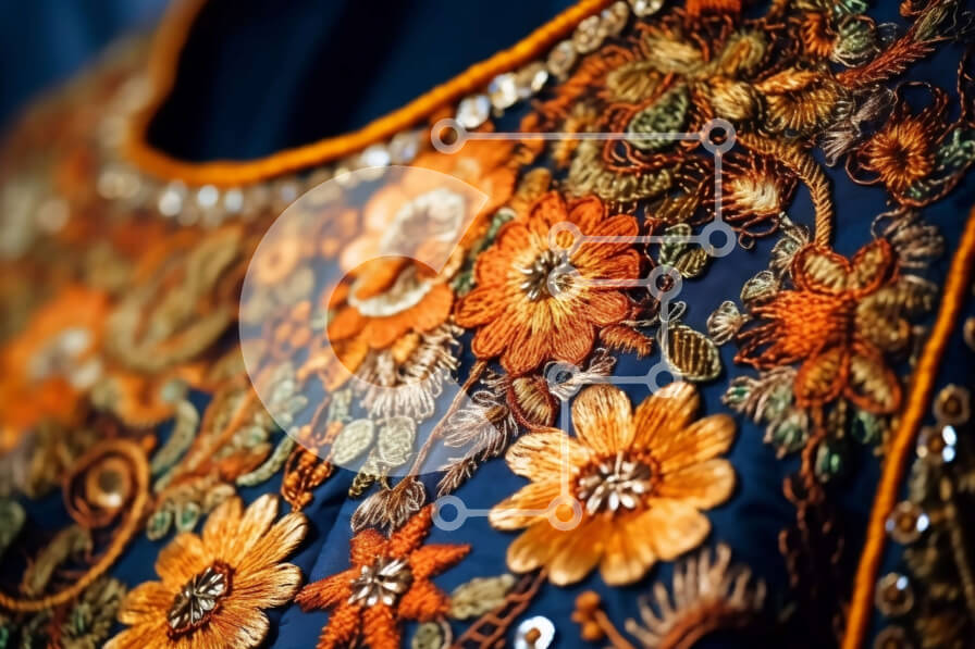 Intra Συλλεκτικό Ξύλινο Παζλ Plywood  4mm - Κομψό μπλε φόρεμα με τρισδιάστατα κεντημένα λουλούδια Σε Ξύλινο Κουτί - Διαστάσεις Puzzle: 10x10 cm – 25 κομμάτια