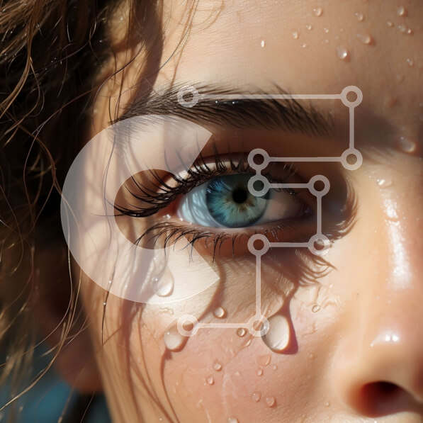 Σετ των 2 Intra Συλλεκτικό Ξύλινο Παζλ Plywood  4mm - Εκπληκτικό πορτρέτο μιας γυναίκας με σγουρά μαλλιά και μπλε μάτια Σε Ξύλινο Κουτί - Διαστάσεις: 10x10 cm – 25 κομμάτια