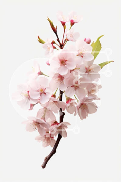 Σετ των 2 Intra Συλλεκτικό Ξύλινο Παζλ Plywood  4mm - Εκπληκτική εικόνα του κλαδιού από ροζ άνθη κερασιάς με φύλλα και λουλούδια Σε Ξύλινο Κουτί - Διαστάσεις: 10x10 cm – 25 κομμάτια