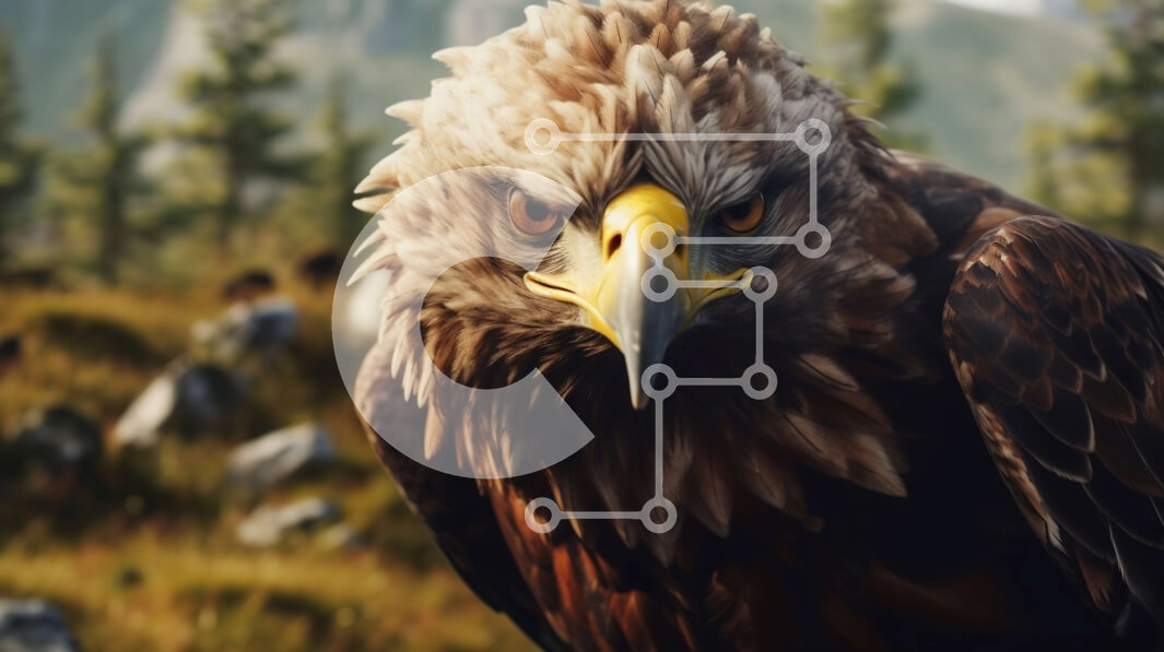 Σετ των 2 Intra Συλλεκτικό Ξύλινο Παζλ Plywood  4mm - Όμορφη εικόνα ενός αετού στο βραχώδες έδαφος Σε Ξύλινο Κουτί - Διαστάσεις: 10x10 cm – 25 κομμάτια