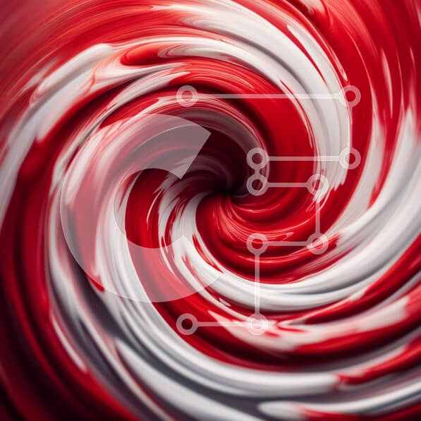 Σετ των 2 Intra Συλλεκτικό Ξύλινο Παζλ Plywood  4mm - Νόστιμο και διασκεδαστικό Κόκκινο και Άσπρο νήμα καραμέλας Swirl Σε Ξύλινο Κουτί - Διαστάσεις: 10x10 cm – 25 κομμάτια