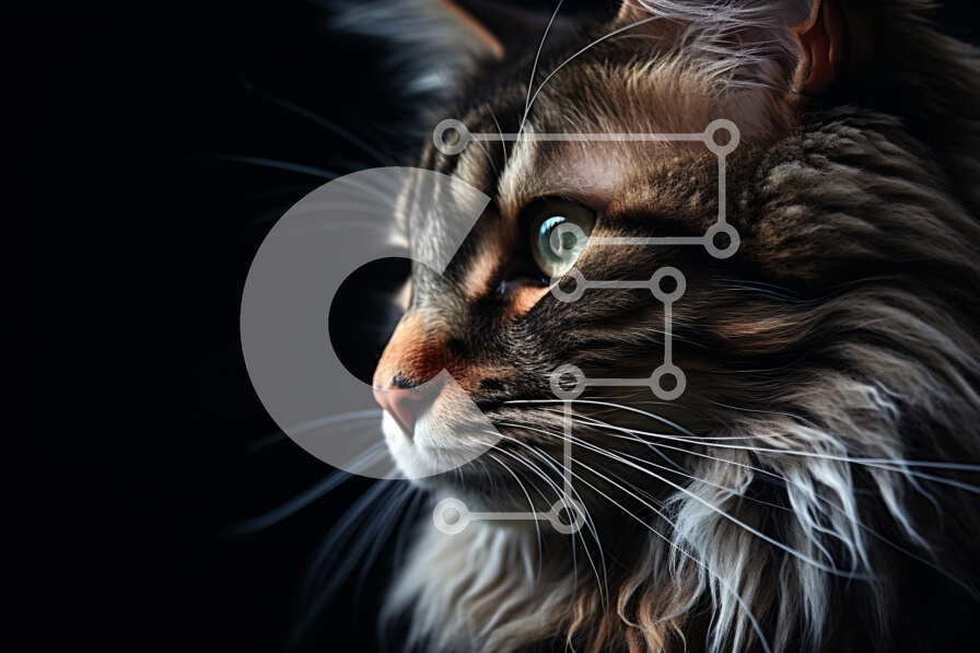 Σετ των 2 Intra Συλλεκτικό Ξύλινο Παζλ Plywood  4mm - Εκπληκτικό κοντινό πλάνο του προσώπου της γάτας με ζωηρά πράσινα μάτια Σε Ξύλινο Κουτί - Διαστάσεις: 10x10 cm – 25 κομμάτια