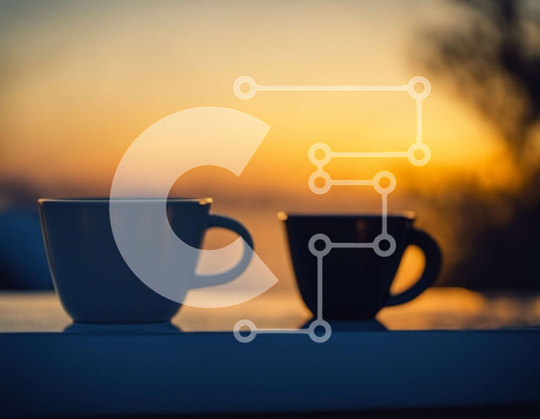 Σετ των 2 Intra Συλλεκτικό Ξύλινο Παζλ Plywood  4mm - Φλιτζάνια καφέ στο περβάζι παραθύρου με ηλιοβασίλεμα Σε Ξύλινο Κουτί - Διαστάσεις: 10x10 cm – 25 κομμάτια