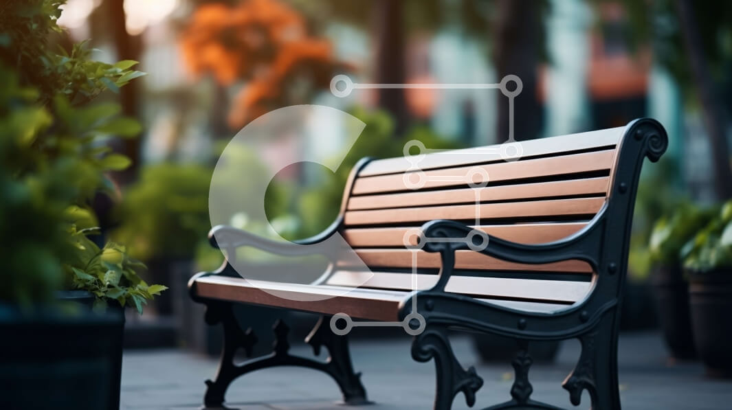 Intra Συλλεκτικό Ξύλινο Παζλ Plywood  4mm - Ξύλινος πάγκος πάρκου με δέντρα στο φόντο Σε Ξύλινο Κουτί - Διαστάσεις Puzzle: 10x10 cm – 25 κομμάτια