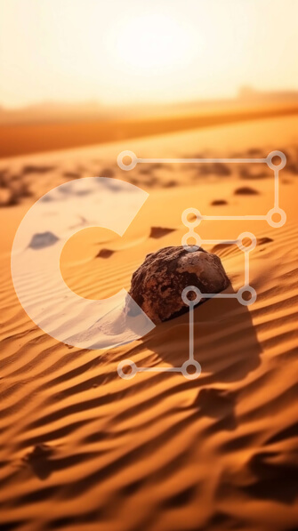 Σετ των 2 Intra Συλλεκτικό Ξύλινο Παζλ Plywood  4mm - Όμορφη εικόνα ενός βράχου στη μέση μιας ερήμου Σε Ξύλινο Κουτί - Διαστάσεις: 10x10 cm – 25 κομμάτια