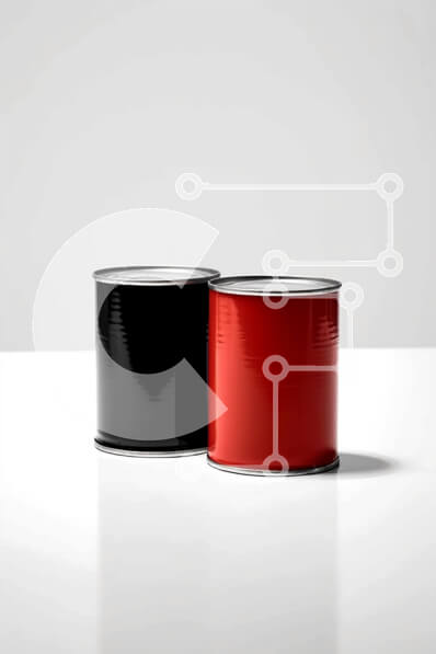 Intra Συλλεκτικό Ξύλινο Παζλ Plywood  4mm - Μεταλλικοί κάδοι σε λευκό φόντο Σε Ξύλινο Κουτί - Διαστάσεις: 10x10 cm – 25 κομμάτια