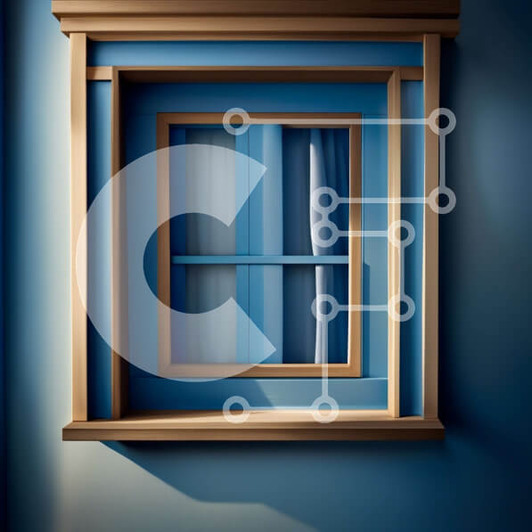 Intra Συλλεκτικό Ξύλινο Παζλ Plywood  4mm - Κομψό εσωτερικό: Μπλε παράθυρο με λευκές κουρτίνες Σε Ξύλινο Κουτί - Διαστάσεις Puzzle: 10x10 cm – 25 κομμάτια