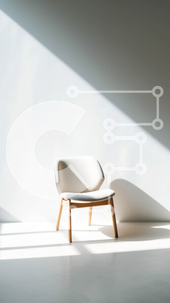 Intra Συλλεκτικό Ξύλινο Παζλ Plywood  4mm - Όμορφη εικόνα μιας λευκής καρέκλας σε ένα ηλιόλουστο δωμάτιο Σε Ξύλινο Κουτί - Διαστάσεις Puzzle: 10x10 cm – 25 κομμάτια