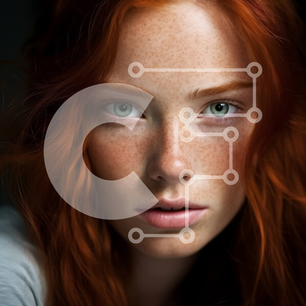 Σετ των 2 Intra Συλλεκτικό Ξύλινο Παζλ Plywood  4mm - Σοβαρή γυναίκα με κόκκινα μαλλιά και πράσινα μάτια Σε Ξύλινο Κουτί - Διαστάσεις: 10x10 cm – 25 κομμάτια