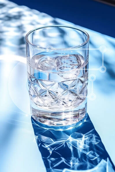 Intra Συλλεκτικό Ξύλινο Παζλ Plywood  4mm - Όμορφη εικόνα του καθαρού ποτηριού νερού με το φως του ήλιου Σε Ξύλινο Κουτί - Διαστάσεις Puzzle: 10x10 cm – 25 κομμάτια