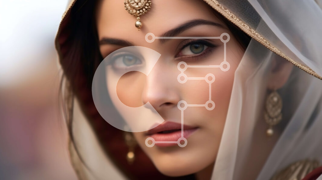 Intra Συλλεκτικό Ξύλινο Παζλ Plywood  4mm - Εκπληκτική εικόνα μιας γυναίκας με πέπλο με κοσμήματα Σε Ξύλινο Κουτί - Διαστάσεις Puzzle: 10x10 cm – 25 κομμάτια