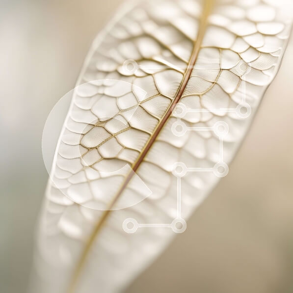 Intra Συλλεκτικό Ξύλινο Παζλ Plywood  4mm - Όμορφη κινηματογράφηση σε πρώτο πλάνο ενός ημιδιαφανούς λευκού φύλλου με περίπλοκα σχέδια Σε Ξύλινο Κουτί - Διαστάσεις: 10x10 cm – 25 κομμάτια