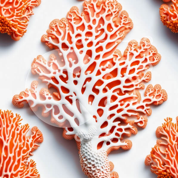 Intra Συλλεκτικό Ξύλινο Παζλ Plywood  4mm - Ζωντανή κοντινή εικόνα κοραλλιού σε σχήμα δέντρου με λευκές άκρες Σε Ξύλινο Κουτί - Διαστάσεις: 10x10 cm – 25 κομμάτια