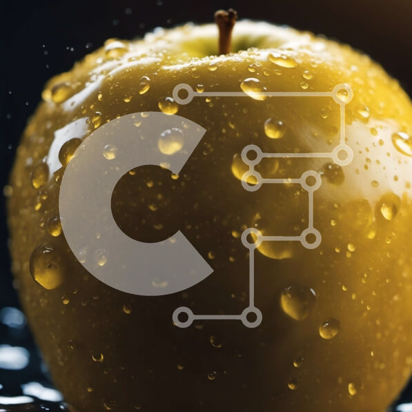 Σετ των 2 Intra Συλλεκτικό Ξύλινο Παζλ Plywood  4mm - Κίτρινο μήλο με σταγονίδια νερού Σε Ξύλινο Κουτί - Διαστάσεις: 10x10 cm – 25 κομμάτια