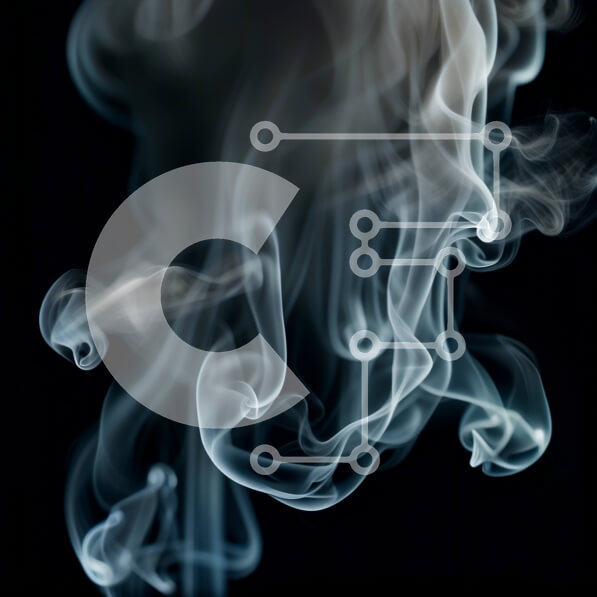 Intra Συλλεκτικό Ξύλινο Παζλ Plywood  4mm - Σαγηνευτική ασπρόμαυρη φωτογραφία του καπνού που αναδύεται από μια καμινάδα Σε Ξύλινο Κουτί - Διαστάσεις Puzzle: 10x10 cm – 25 κομμάτια