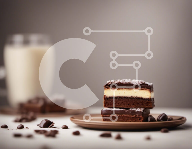 Σετ των 2 Intra Συλλεκτικό Ξύλινο Παζλ Plywood  4mm - Λαχταριστά μπράουνις σοκολάτας με κομματάκια σοκολάτας Σε Ξύλινο Κουτί - Διαστάσεις: 10x10 cm – 25 κομμάτια