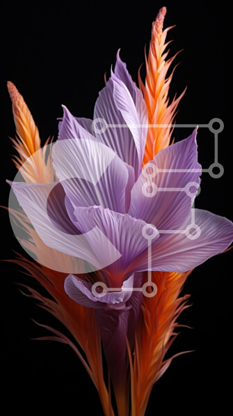 Σετ των 2 Intra Συλλεκτικό Ξύλινο Παζλ Plywood  4mm - Όμορφη εικόνα ενός μωβ λουλουδιού με πορτοκαλί πέταλα και κίτρινο κέντρο Σε Ξύλινο Κουτί - Διαστάσεις: 10x10 cm – 25 κομμάτια