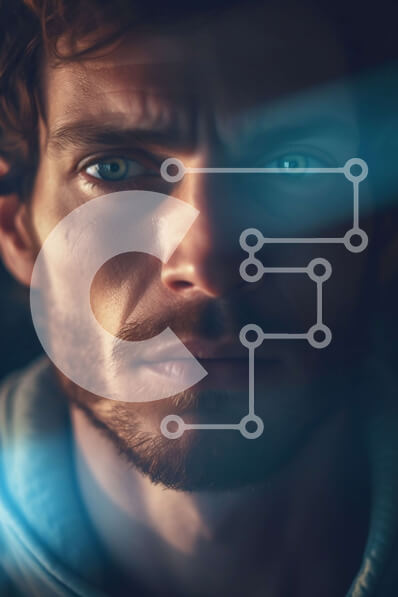 Intra Συλλεκτικό Ξύλινο Παζλ Plywood  4mm - Σοβαρός άνδρας με κουκούλα που κοιτάζει την απόσταση Σε Ξύλινο Κουτί - Διαστάσεις Puzzle: 10x10 cm – 25 κομμάτια