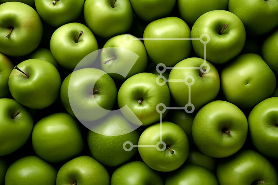 Σετ των 2 Intra Συλλεκτικό Ξύλινο Παζλ Plywood  4mm - Φρέσκο ​​και νόστιμο σωρό από πράσινα μήλα Σε Ξύλινο Κουτί - Διαστάσεις: 10x10 cm – 25 κομμάτια