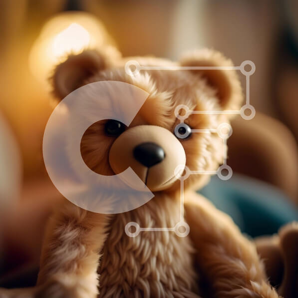 Intra Συλλεκτικό Ξύλινο Παζλ Plywood  4mm - Χαριτωμένη φωτογραφία του αρκουδάκι που στηρίζεται σε ένα κρεβάτι Σε Ξύλινο Κουτί - Διαστάσεις: 10x10 cm – 25 κομμάτια