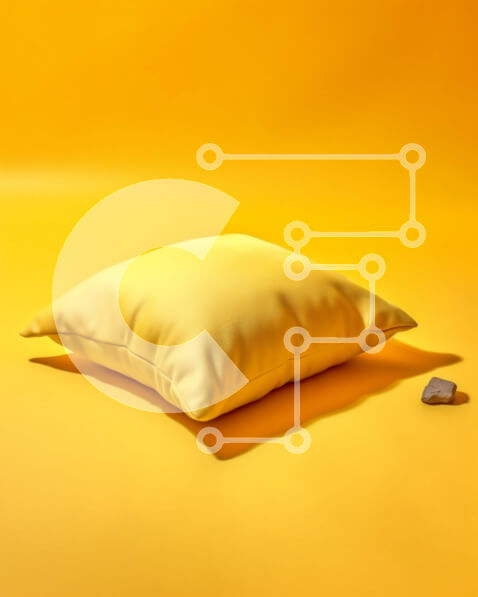 Intra Συλλεκτικό Ξύλινο Παζλ Plywood  4mm - Κίτρινο μαξιλάρι σε κίτρινο φόντο - φόντο και υφές Σε Ξύλινο Κουτί - Διαστάσεις Puzzle: 10x10 cm – 25 κομμάτια