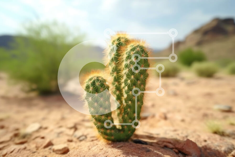 Intra Συλλεκτικό Ξύλινο Παζλ Plywood  4mm - Όμορφη εικόνα ενός φυτού κάκτου στην έρημο Σε Ξύλινο Κουτί - Διαστάσεις: 10x10 cm – 25 κομμάτια