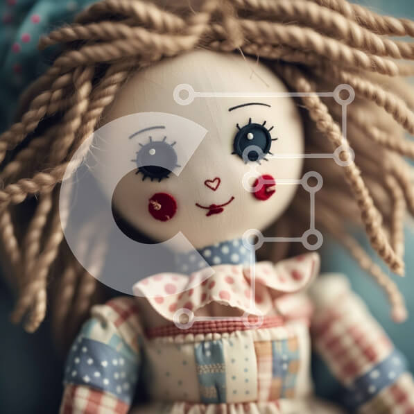 Intra Συλλεκτικό Ξύλινο Παζλ Plywood  4mm - Αξιολάτρευτη ξανθιά κούκλα με μπλε μάτια και φόρεμα πουά Σε Ξύλινο Κουτί - Διαστάσεις: 10x10 cm – 25 κομμάτια