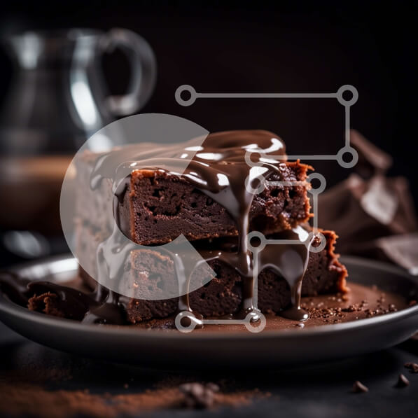 Σετ των 2 Intra Συλλεκτικό Ξύλινο Παζλ Plywood  4mm - Νόστιμο Brownie με φοντάν σοκολάτας με ακαταμάχητη σάλτσα σοκολάτας Σε Ξύλινο Κουτί - Διαστάσεις: 10x10 cm – 25 κομμάτια
